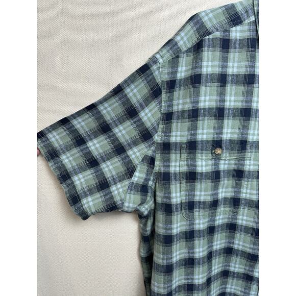 Duluth Trading Co. Men's 2XL Short Sleeve Relaxed Fit Plaid Hemp Blend Shirt - Picture 5 of 10